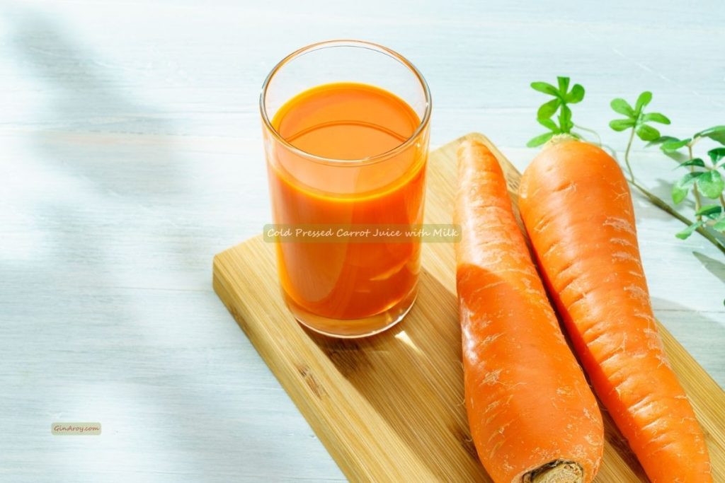 Cold Pressed Carrot Juice with Milk (3) Cold Pressed Carrot Juice with Milk 3
